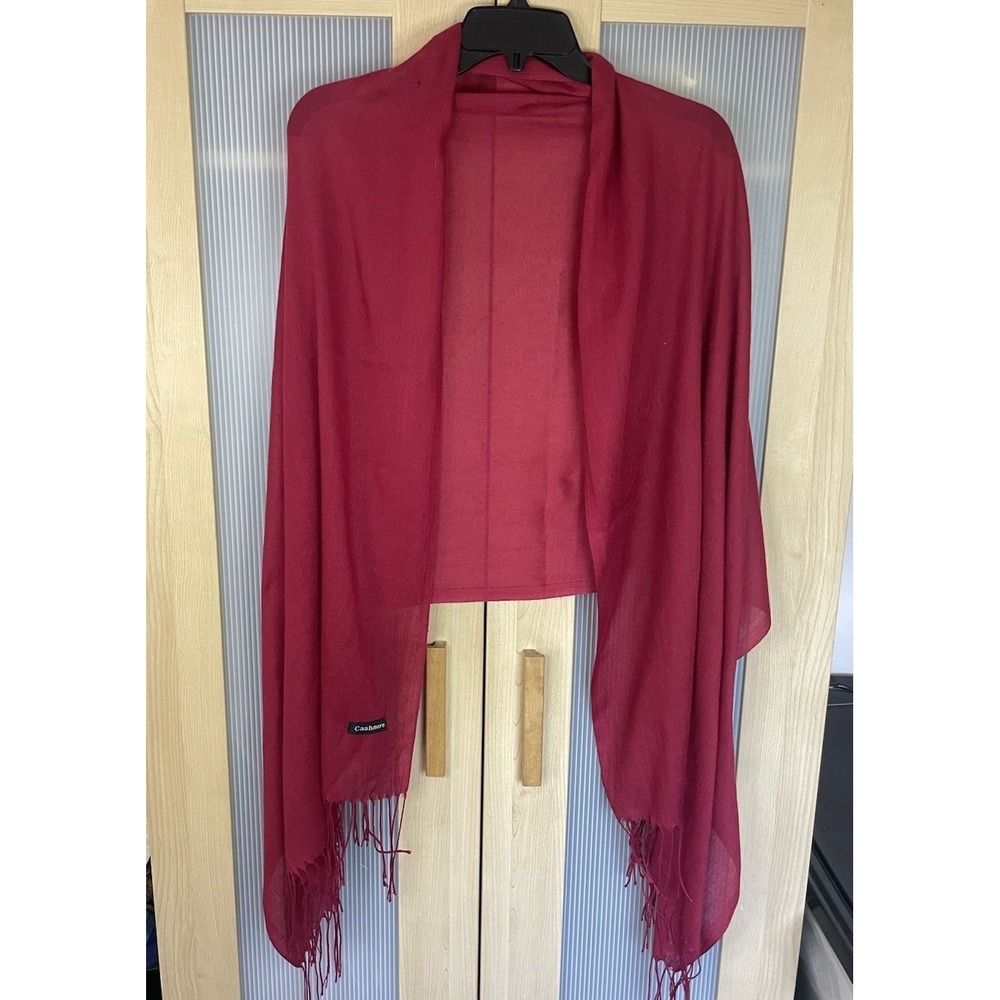 Cashmere Pashmina Scarf Red Burgundy Shawl 28"x68" Luxury Party Wedding Travel